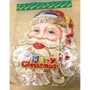 Amglo Vintage 3D Santa Claus Die Cut Decoration 16" x 13" Both Sides Finished